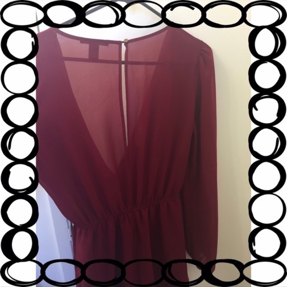 Burgundy Romper - Picture 2 of 2